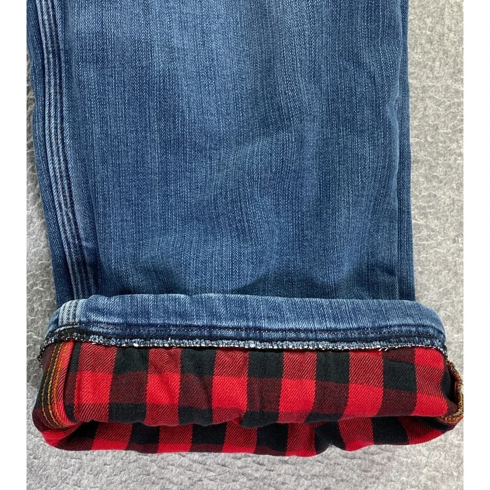 Duluth Ballroom Double Flex Men's Jeans 38x30 Buffalo Plaid Flannel Lined Denim - Picture 6 of 13